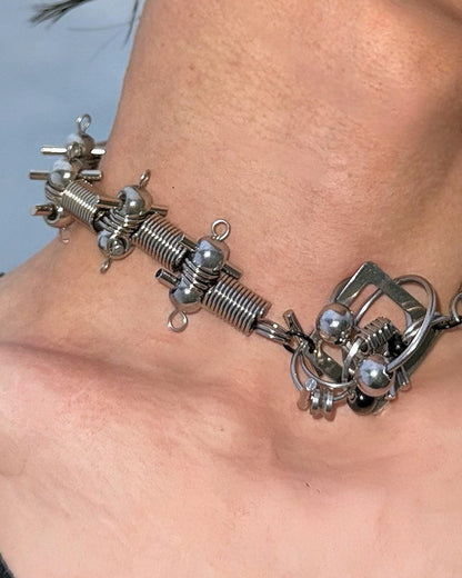 Steampunk Mechanical Rivet Necklace - New Arrivals - Steampunk Mechanical Rivet Necklace with Unique Design - View 9