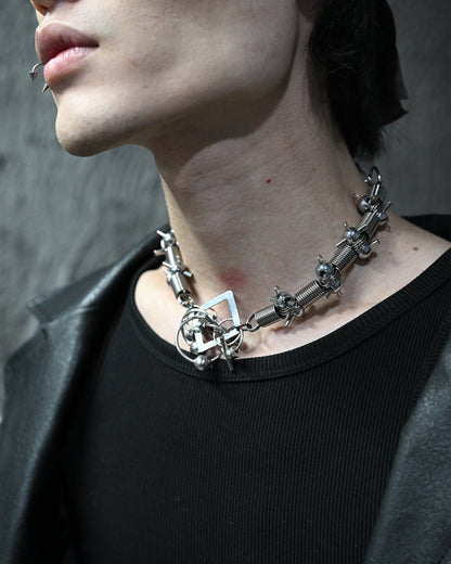 Steampunk Mechanical Rivet Necklace -  oversized necklace - Steampunk Mechanical Rivet Necklace with Unique Design - View 7