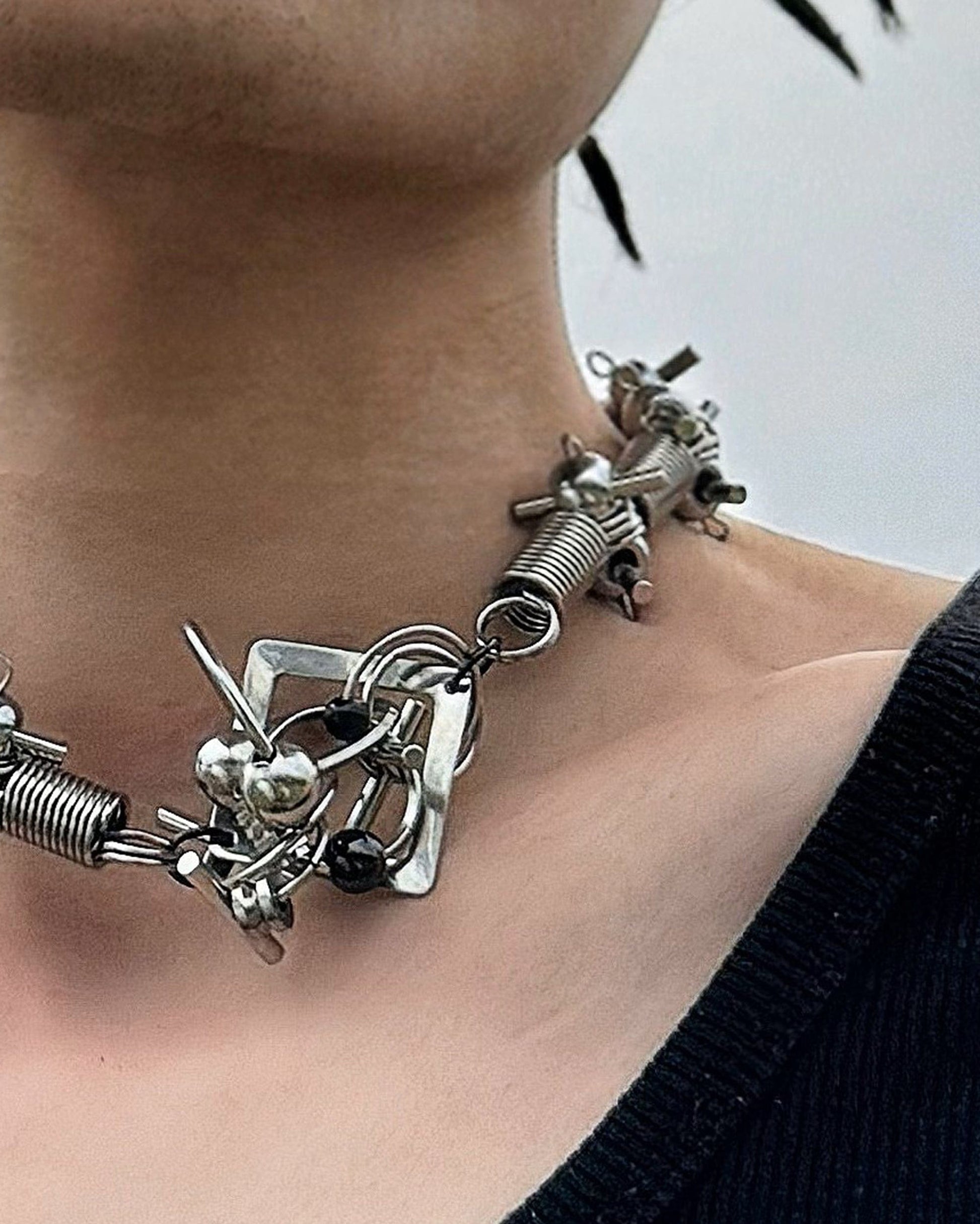 Steampunk Mechanical Rivet Necklace - steampunk necklace - Steampunk Mechanical Rivet Necklace with Unique Design - View 10