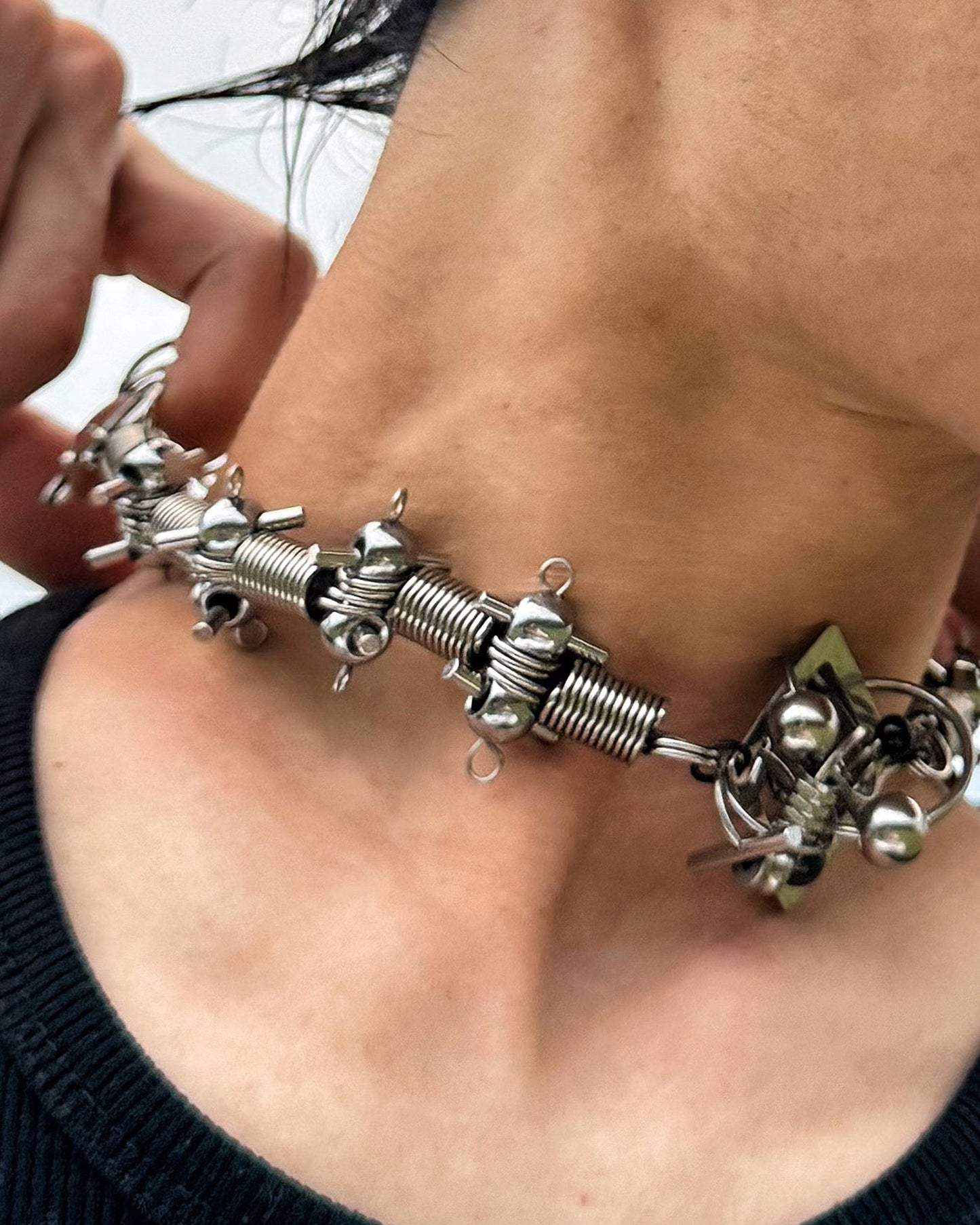 Steampunk Mechanical Rivet Necklace - unique necklace design - Steampunk Mechanical Rivet Necklace with Unique Design - View 11