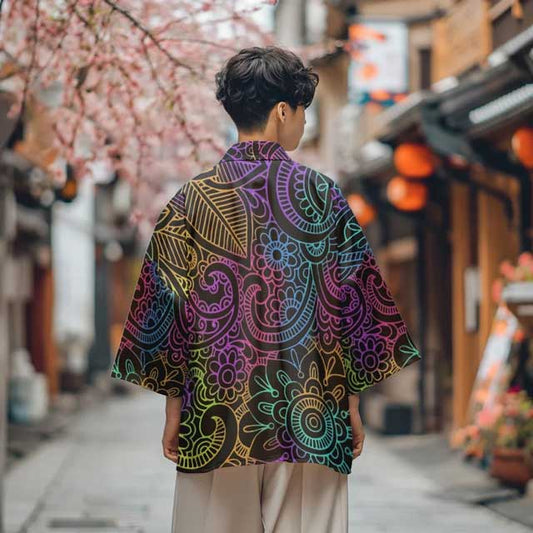 Striking Kimono Wrap Cardigan - kimono - Vibrant Kimono Wrap Cardigan for All Occasions - Main view