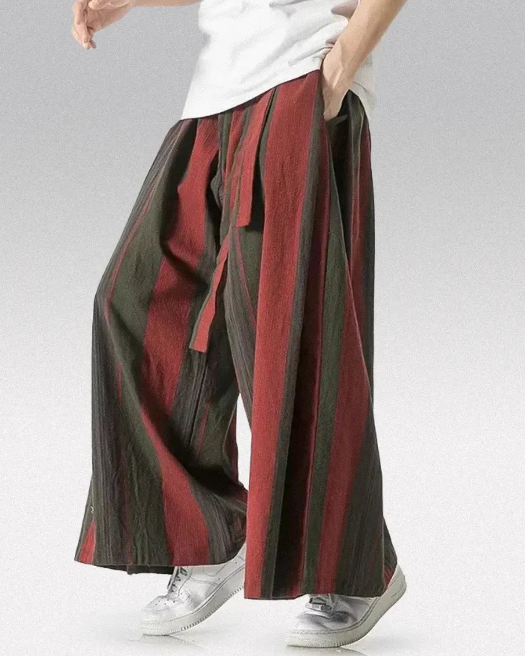 Striped Wide Leg Pants -  comfortable pants - Comfortable Striped Wide Leg Pants for Effortless Style - View 3