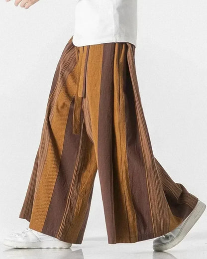 Striped Wide Leg Pants - striped pants - Comfortable Striped Wide Leg Pants for Effortless Style - View 2