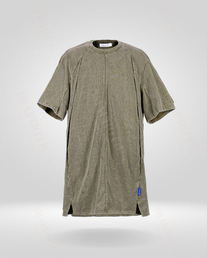 Structured Ribbed Cotton T-Shirt | Vintage Washed Tee -  comfortable t-shirt - Structured Ribbed Cotton T-Shirt for Maximum Comfort - View 10