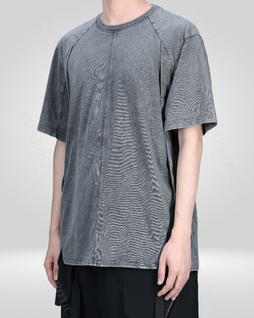 Structured Ribbed Cotton T-Shirt | Vintage Washed Tee - ribbed t-shirt - Structured Ribbed Cotton T-Shirt for Maximum Comfort - View 8