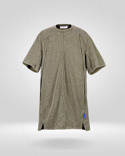 Structured Ribbed Cotton T-Shirt | Vintage Washed Tee -  structured t-shirt - Structured Ribbed Cotton T-Shirt for Maximum Comfort - View 5