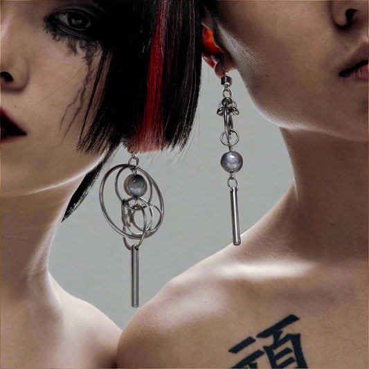 Stunning Orbital Sphere Earrings - orbital earrings - Elegant Orbital Sphere Earrings with Unique Design - Main view