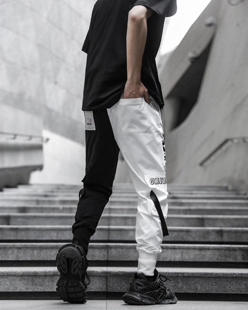 Stylish Black and White Tech Pants -  cargo pants - Modern Black and White Tech Pants for Urban Style - View 4