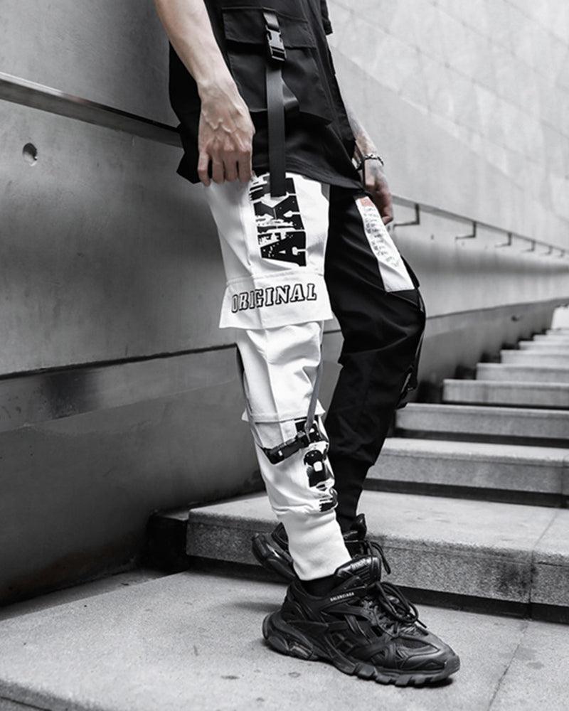Stylish Black and White Tech Pants -  comfortable cargo pants - Modern Black and White Tech Pants for Urban Style - View 5
