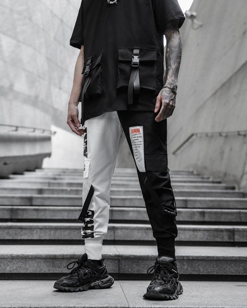 Stylish Black and White Tech Pants -  functional streetwear - Modern Black and White Tech Pants for Urban Style - View 6