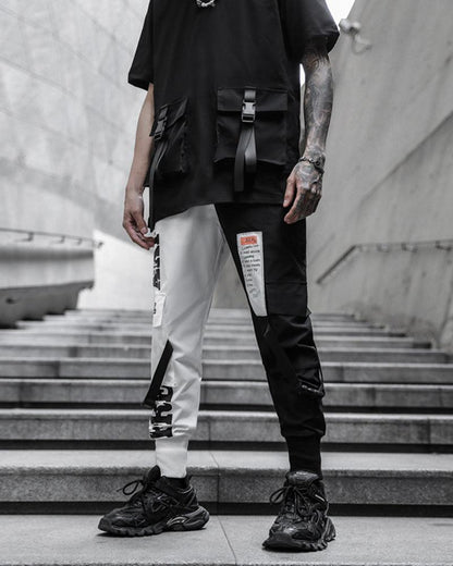 Stylish Black and White Tech Pants -  functional streetwear - Modern Black and White Tech Pants for Urban Style - View 6