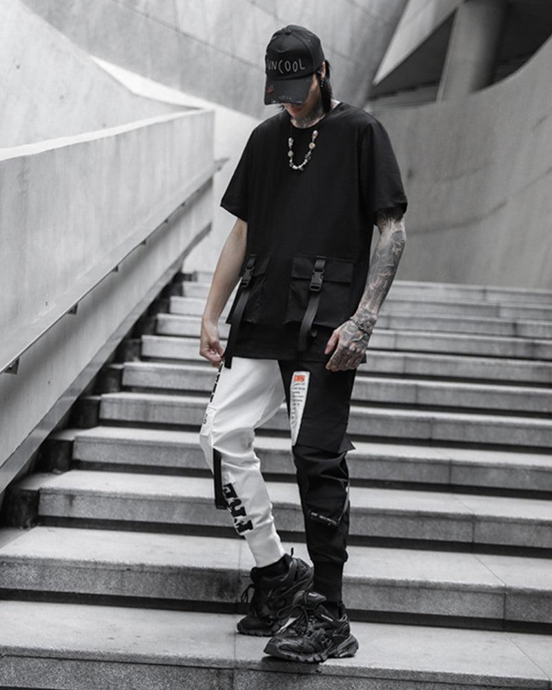 Stylish Black and White Tech Pants -  streetwear - Modern Black and White Tech Pants for Urban Style - View 7