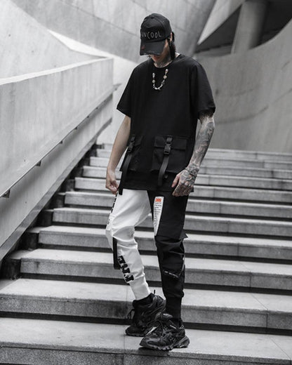 Stylish Black and White Tech Pants -  streetwear - Modern Black and White Tech Pants for Urban Style - View 7