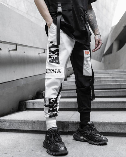 Stylish Black and White Tech Pants - techwear aesthetic - Modern Black and White Tech Pants for Urban Style - View 2