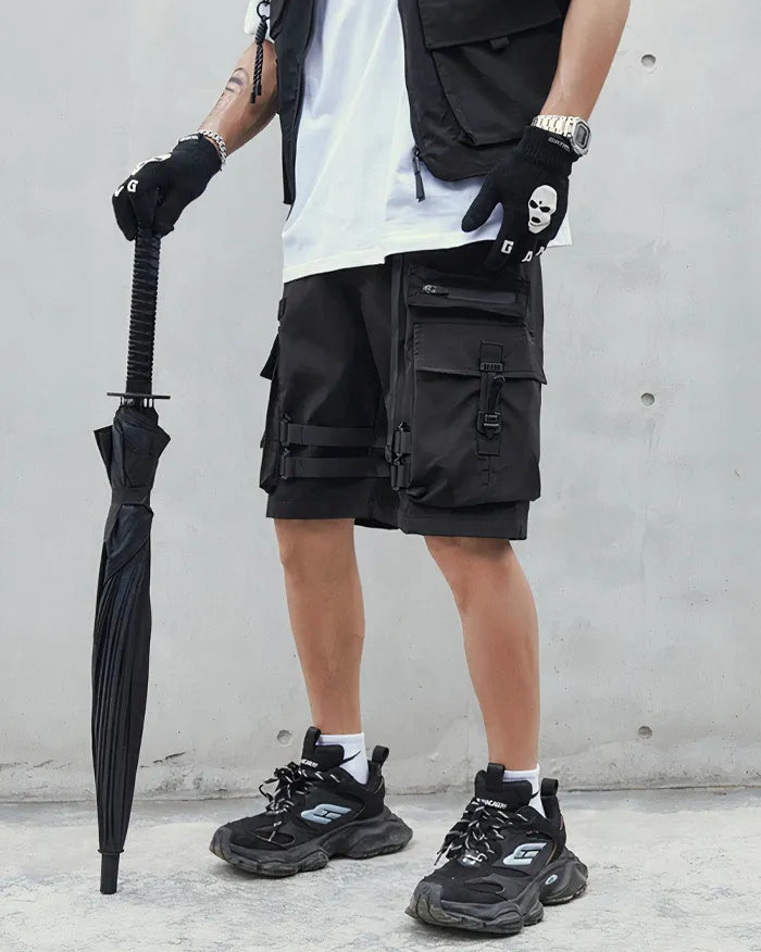 Stylish Black Cargo Shorts -  black shorts - Stylish Black Cargo Shorts for Urban Adventures - View 3