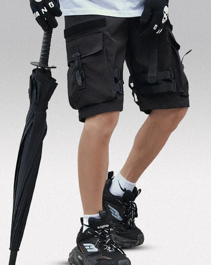 Stylish Black Cargo Shorts - cargo shorts - Stylish Black Cargo Shorts for Urban Adventures - Main view