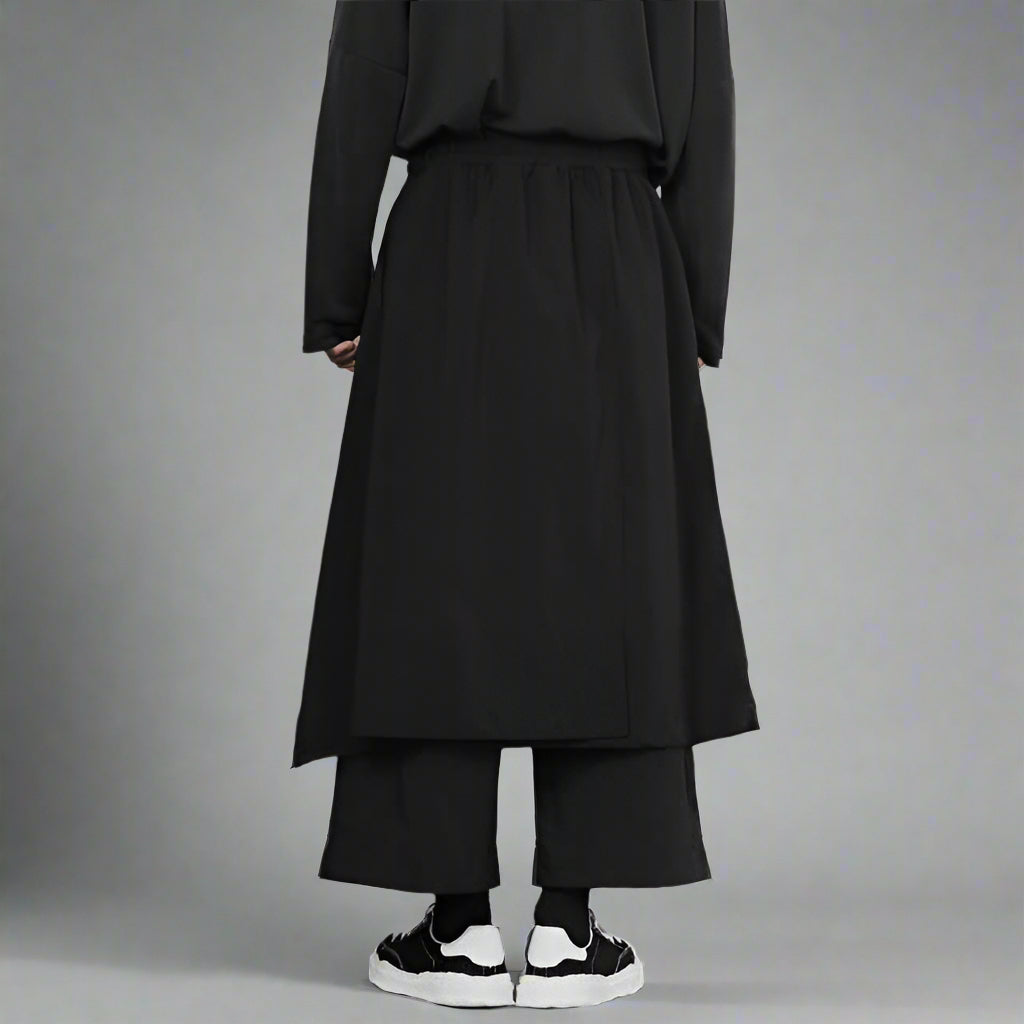 Stylish Black Hakama Trousers -  black trousers - Stylish Hakama Trousers for Casual Streetwear - View 3