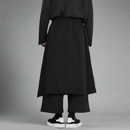 Stylish Black Hakama Trousers -  black trousers - Stylish Hakama Trousers for Casual Streetwear - View 3