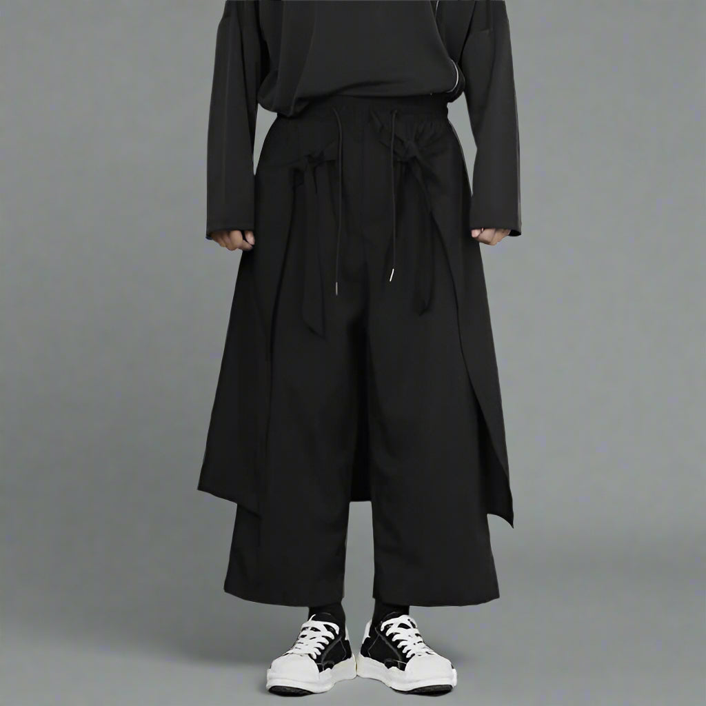 Stylish Black Hakama Trousers -  comfortable streetwear - Stylish Hakama Trousers for Casual Streetwear - View 4