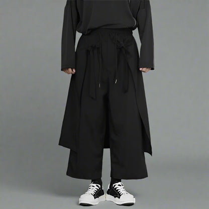 Stylish Black Hakama Trousers -  comfortable streetwear - Stylish Hakama Trousers for Casual Streetwear - View 4