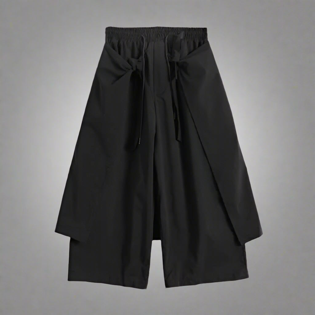 Stylish Black Hakama Trousers -  elastic waist trousers - Stylish Hakama Trousers for Casual Streetwear - View 5