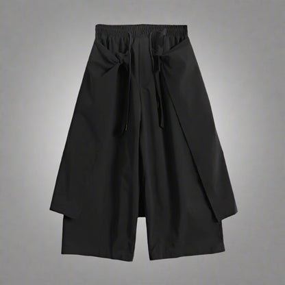Stylish Black Hakama Trousers -  elastic waist trousers - Stylish Hakama Trousers for Casual Streetwear - View 5