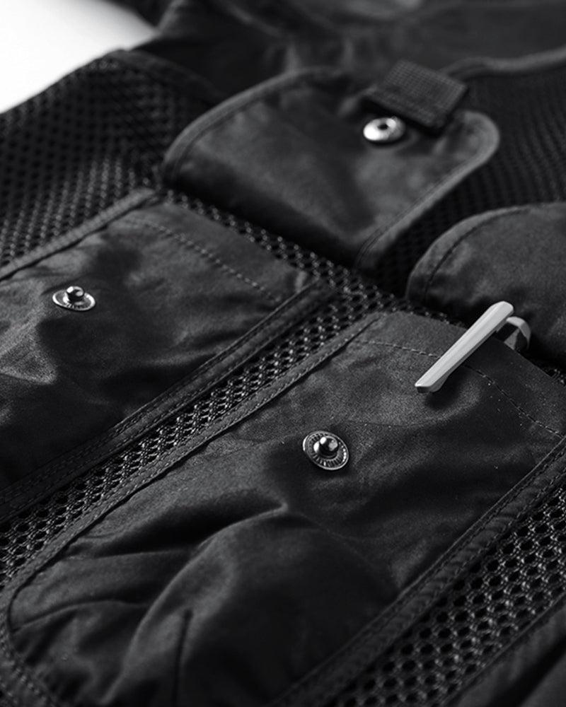 Stylish Black Layered Shirt -  layered shirt - Stylish Black Layered Tactical Shirt for Techwear - View 5