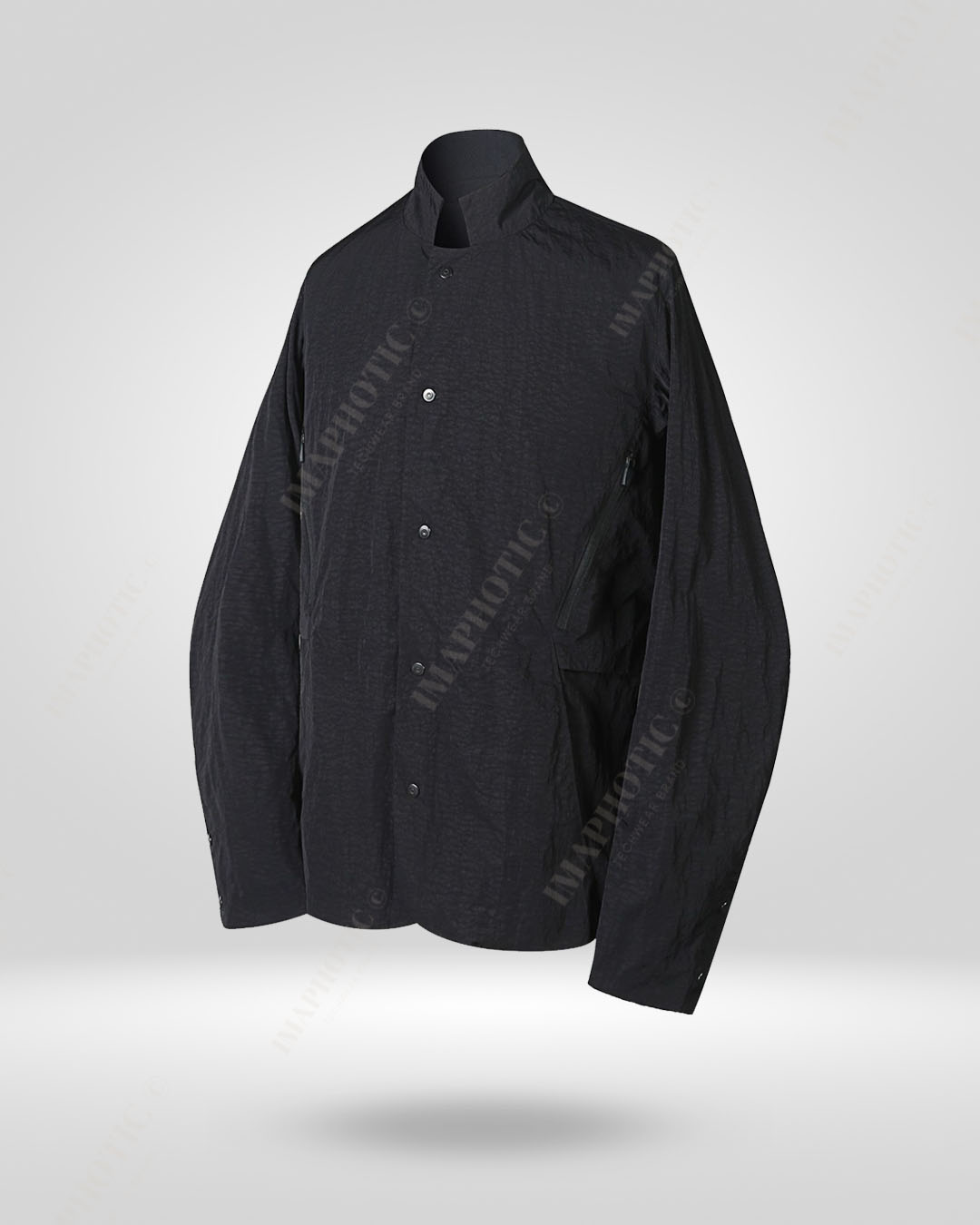 Stylish Black Shirt Jacket - Elegance Meets Function - black shirt jacket - Stylish Black Shirt Jacket for Comfort and Versatility - Main view