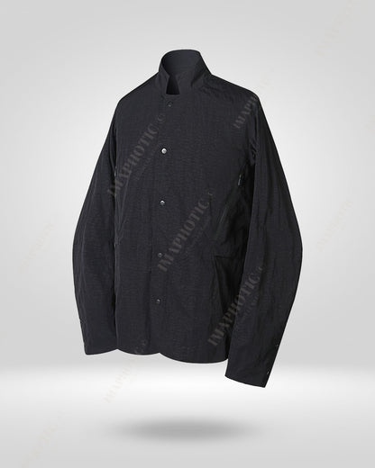 Stylish Black Shirt Jacket - Elegance Meets Function - black shirt jacket - Stylish Black Shirt Jacket for Comfort and Versatility - Main view