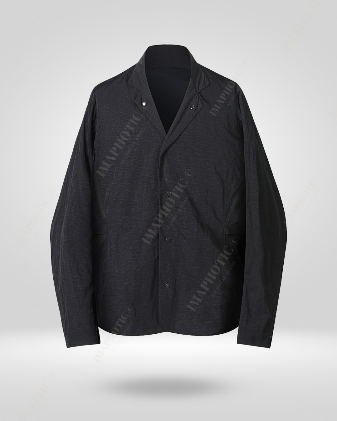 Stylish Black Shirt Jacket - Elegance Meets Function - modern elegance - Stylish Black Shirt Jacket for Comfort and Versatility - View 2