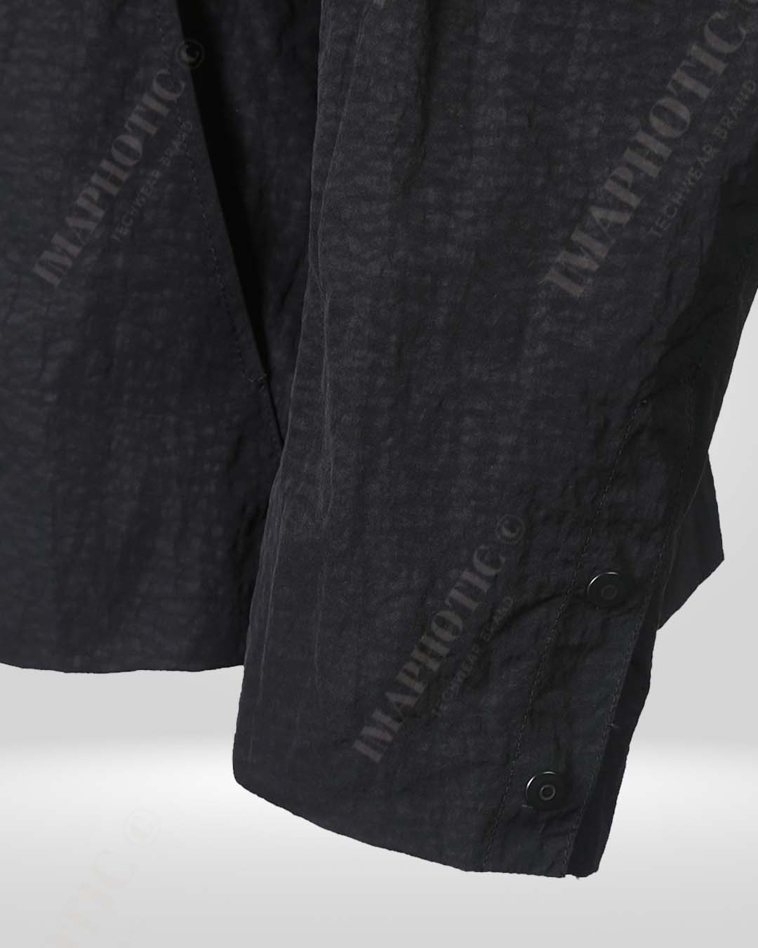 Stylish Black Shirt Jacket - Elegance Meets Function -  quick-drying nylon jacket - Stylish Black Shirt Jacket for Comfort and Versatility - View 7