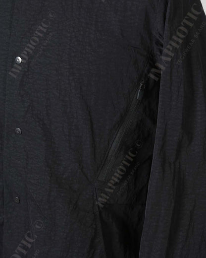 Stylish Black Shirt Jacket - Elegance Meets Function -  two-way stand collar - Stylish Black Shirt Jacket for Comfort and Versatility - View 9