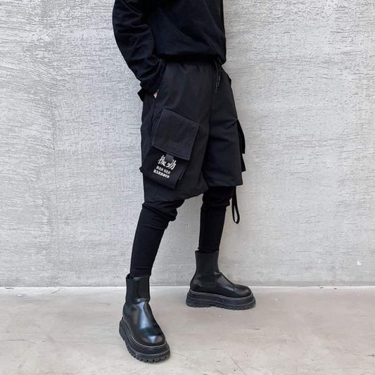 Stylish Black Techwear Cargo Pants - cargo pants - Stylish Black Techwear Cargo Pants for Urban Adventures - Main view