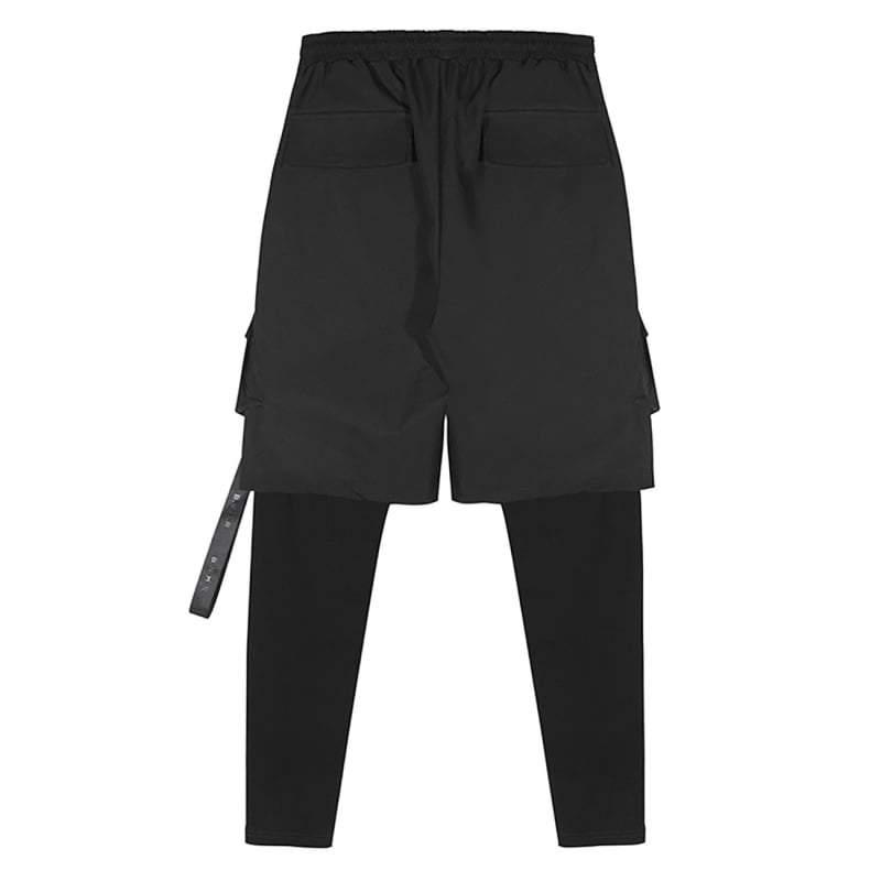 Stylish Black Techwear Cargo Pants -  cyberpunk style - Stylish Black Techwear Cargo Pants for Urban Adventures - View 5