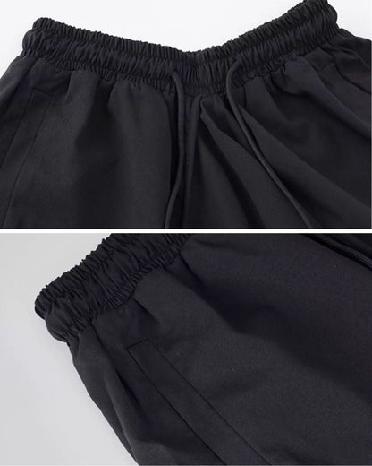 Stylish Black Techwear Hakama Pants -  adjustable waist - Fashionable Black Techwear Hakama Pants for Urban Style - View 11