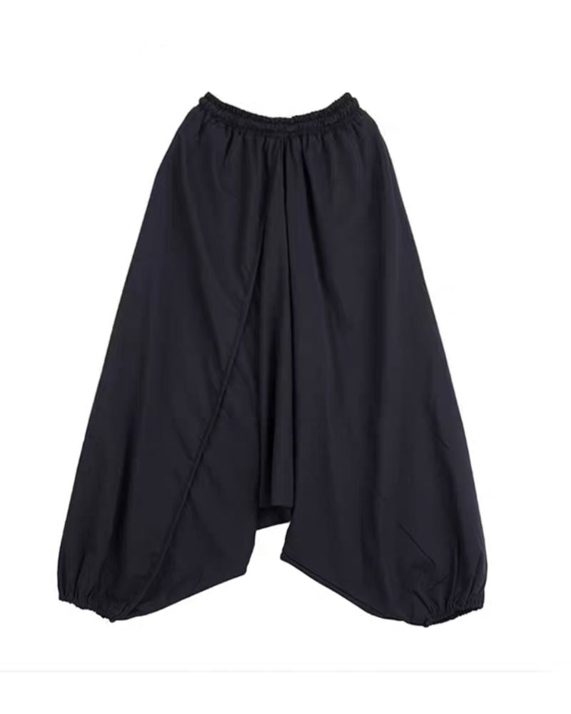 Stylish Black Techwear Hakama Pants - stylish black pants - Fashionable Black Techwear Hakama Pants for Urban Style - View 9