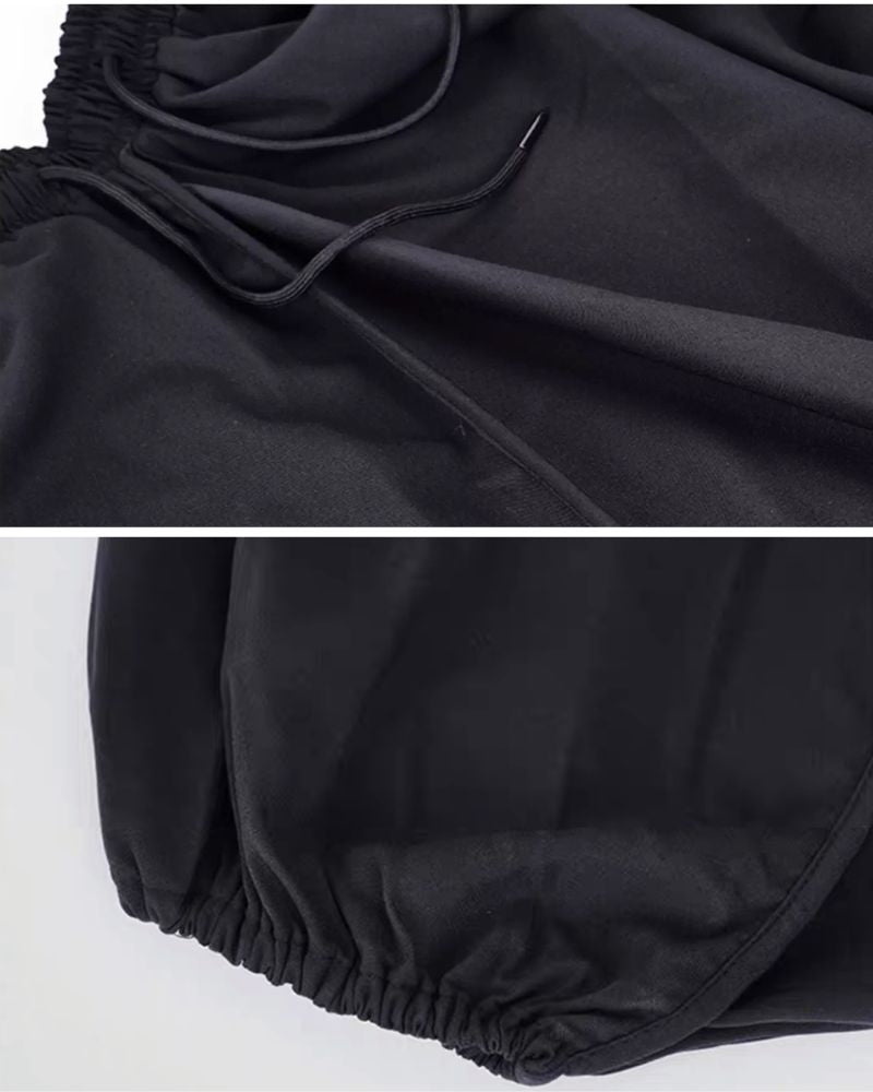 Stylish Black Techwear Hakama Pants - techwear - Fashionable Black Techwear Hakama Pants for Urban Style - View 10