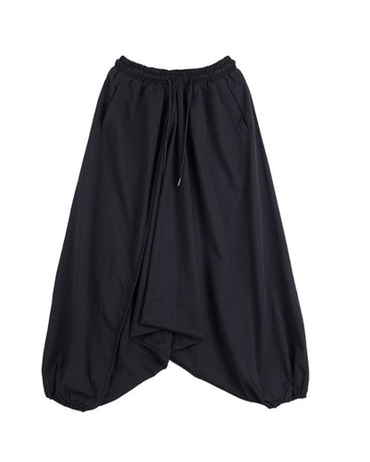 Stylish Black Techwear Hakama Pants -  wide-leg - Fashionable Black Techwear Hakama Pants for Urban Style - View 8