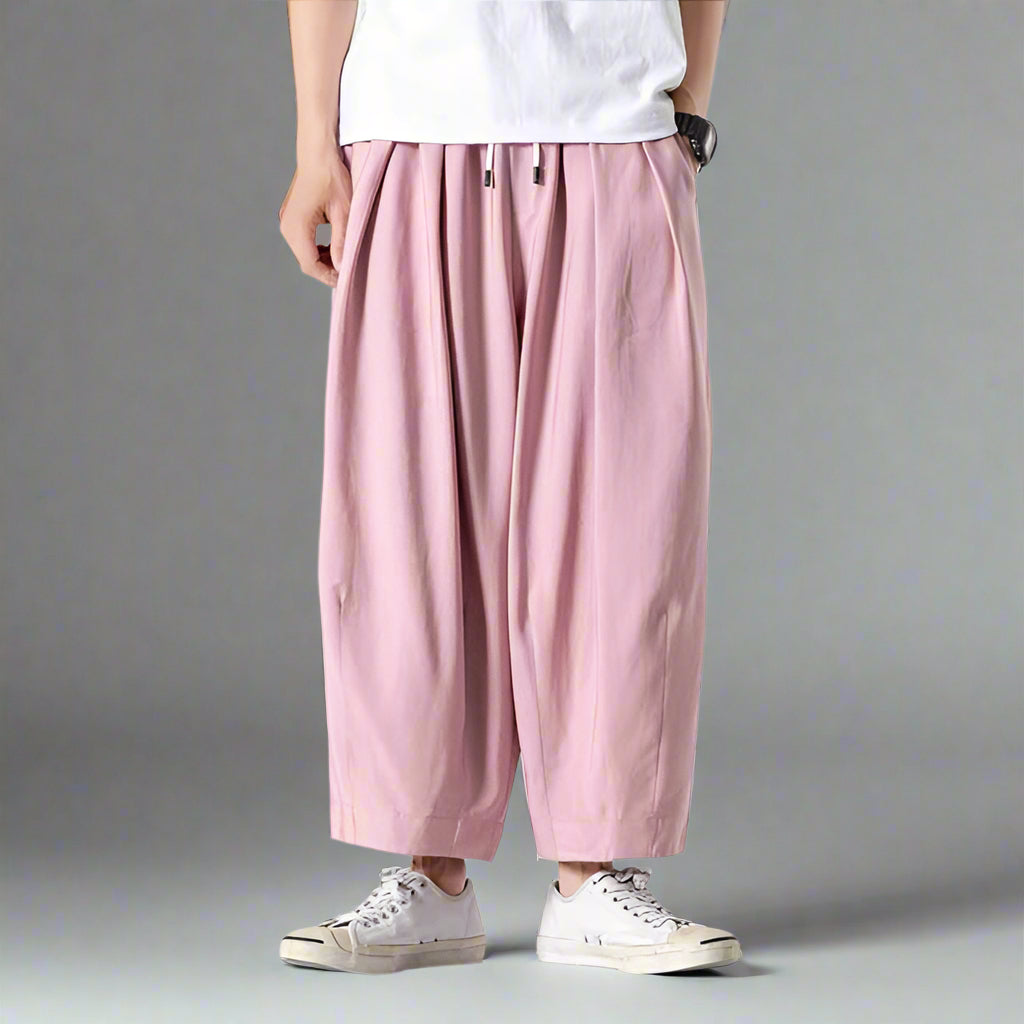 Stylish Comfort Sweatpants -  breathable polyester pants - Comfortable Hakama-Inspired Sweatpants for Everyday Wear - View 4