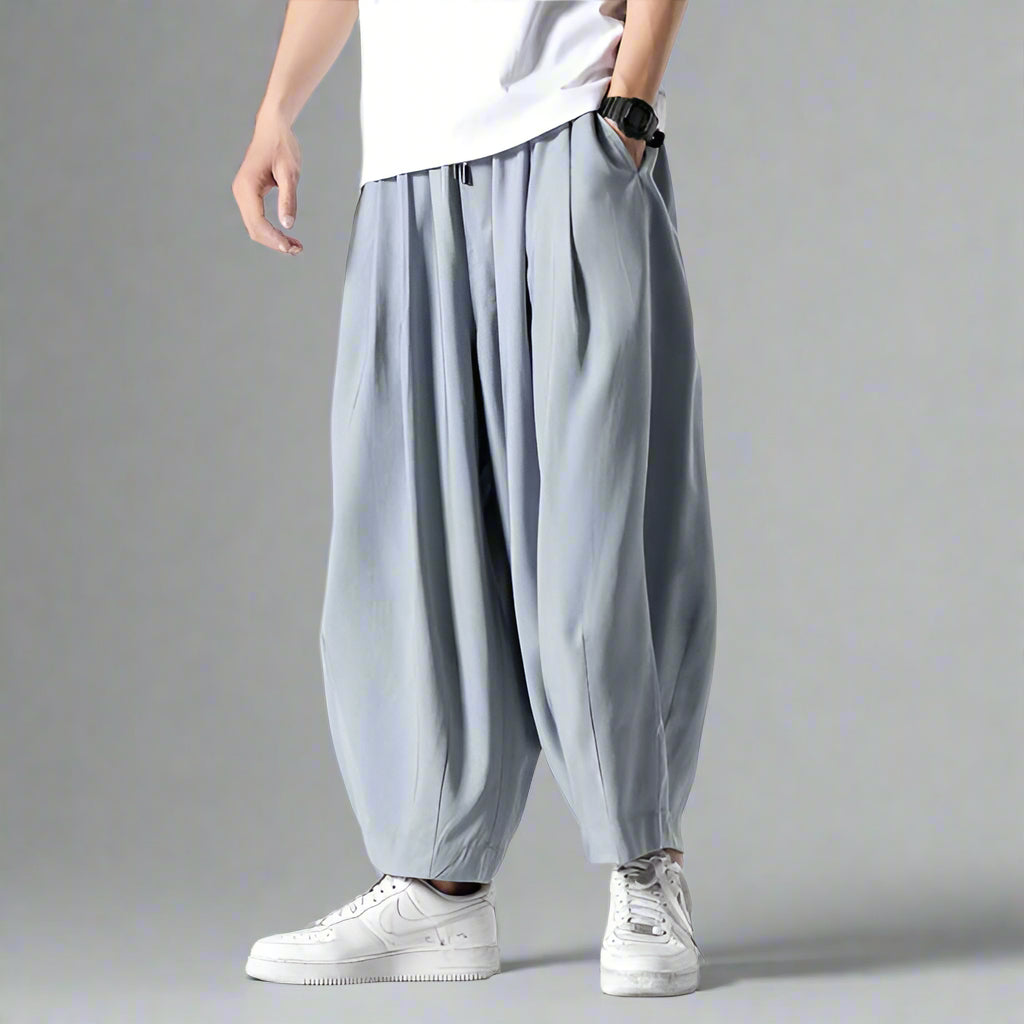 Stylish Comfort Sweatpants -  casual streetwear pants - Comfortable Hakama-Inspired Sweatpants for Everyday Wear - View 5