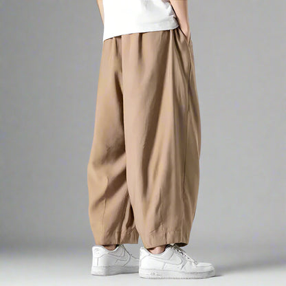 Stylish Comfort Sweatpants -  loose-fit - Comfortable Hakama-Inspired Sweatpants for Everyday Wear - View 7
