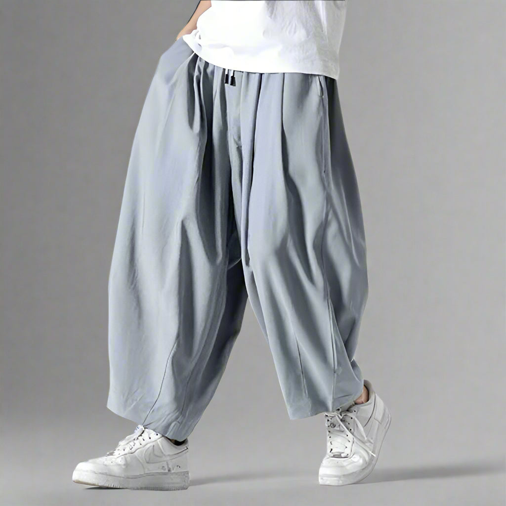 Stylish Comfort Sweatpants -  streetwear - Comfortable Hakama-Inspired Sweatpants for Everyday Wear - View 8