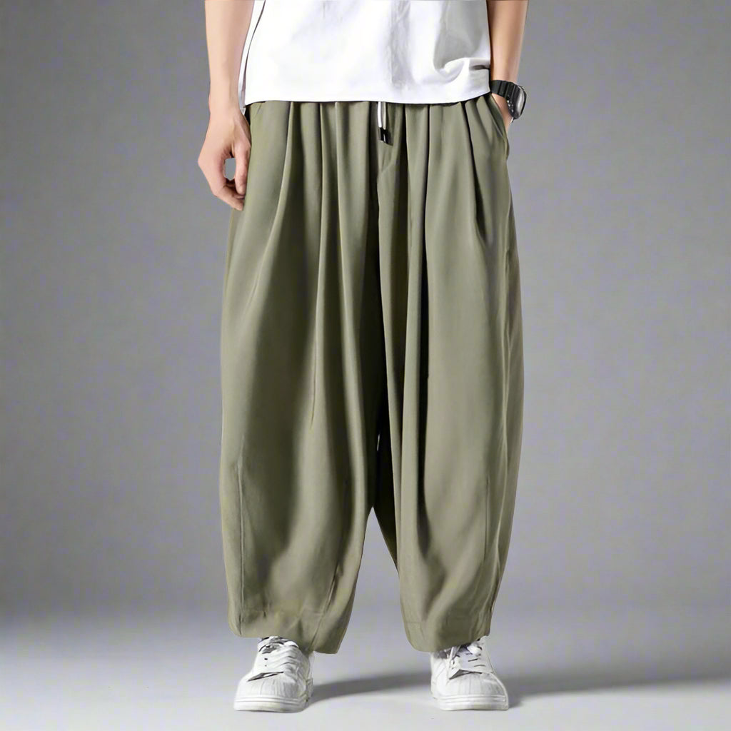 Stylish Comfort Sweatpants - sweatpants - Comfortable Hakama-Inspired Sweatpants for Everyday Wear - View 2