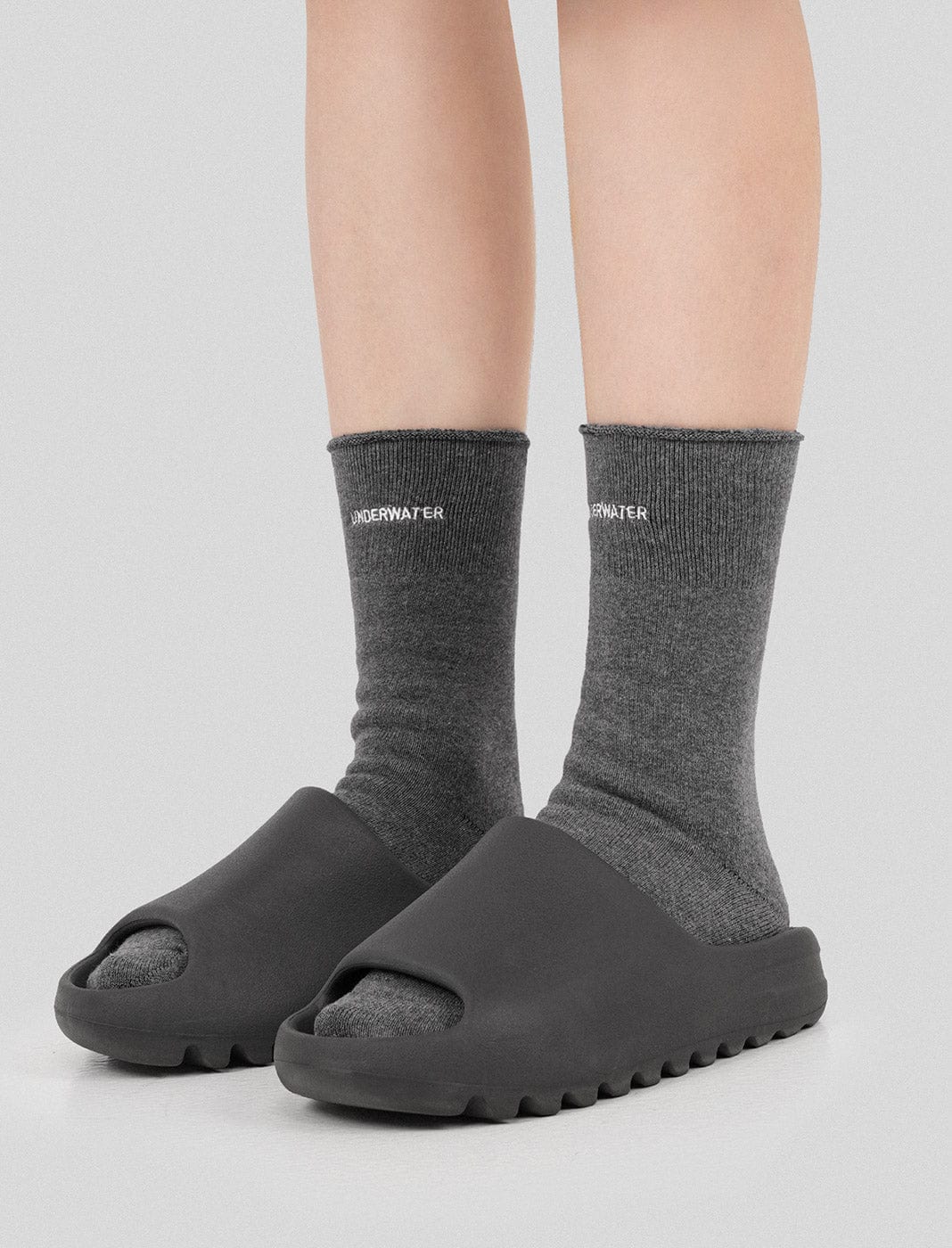 Stylish Grey Embroidered Dive Socks -  embroidered socks - Stylish Grey Embroidered Dive Socks for Comfort - View 5