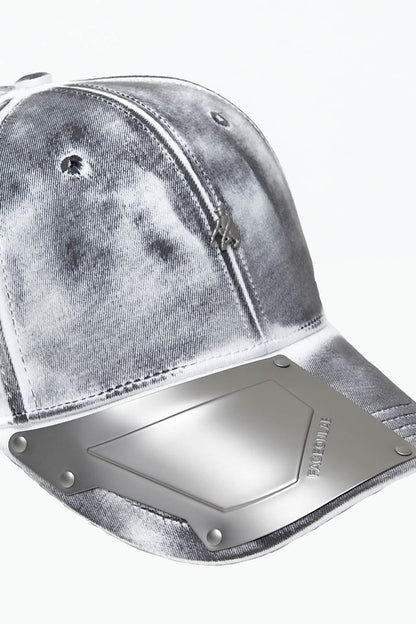 Stylish Grey Metal Logo Cap -  metal logo - Stylish Grey Metal Logo Cap for a Modern Look - View 5
