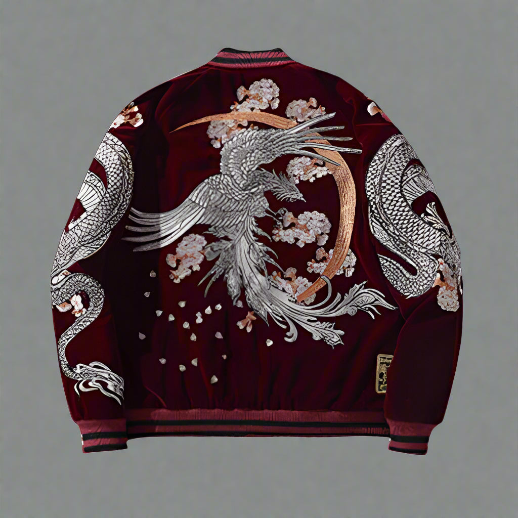 Stylish Japanese-Inspired Sukajan Jacket -  embroidery detail jacket - Stylish Japanese Sukajan Jacket for Unique Streetwear - View 3