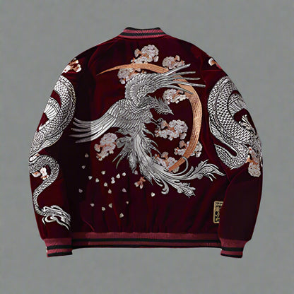 Stylish Japanese-Inspired Sukajan Jacket -  embroidery detail jacket - Stylish Japanese Sukajan Jacket for Unique Streetwear - View 3