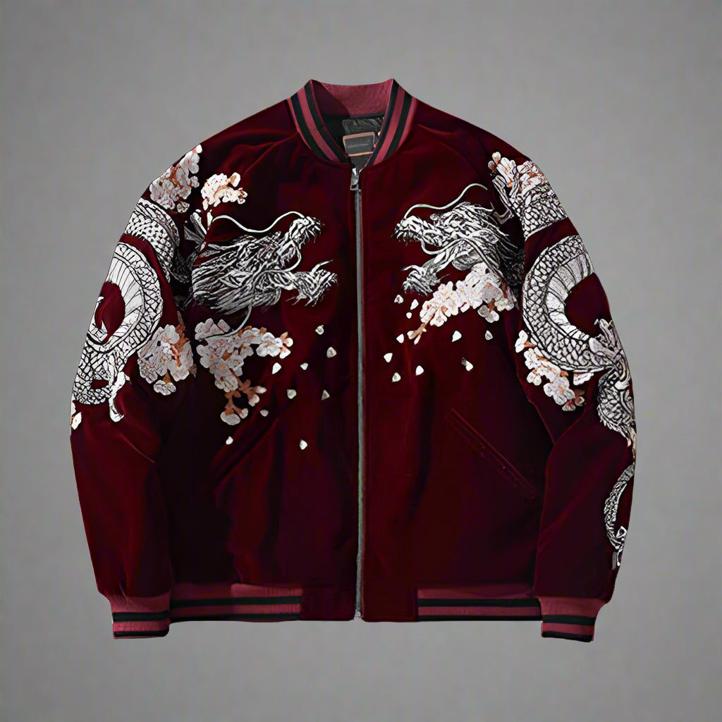 Stylish Japanese-Inspired Sukajan Jacket - streetwear style jacket - Stylish Japanese Sukajan Jacket for Unique Streetwear - Main view