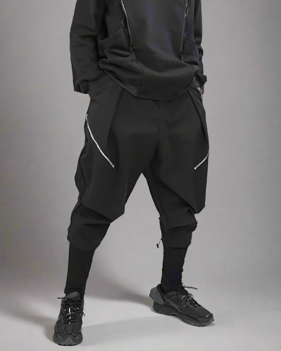 Stylish Layered Hakama Pants -  comfortable layered pants - Stylish Layered Hakama Pants for Urban Adventures - View 3