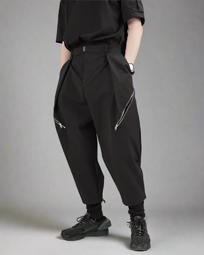 Stylish Layered Hakama Pants - hakama pants - Stylish Layered Hakama Pants for Urban Adventures - Main view